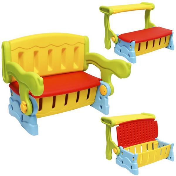 Imagem de Mesa Mesinha Infantil Plástico 3 em 1 Banco Baú Cadeira Importway IWMI-3X1 Colorido