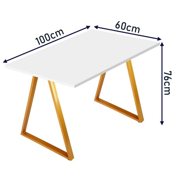 Imagem de Mesa Mirage 1,00m x 0,60m - Dourado/Branco