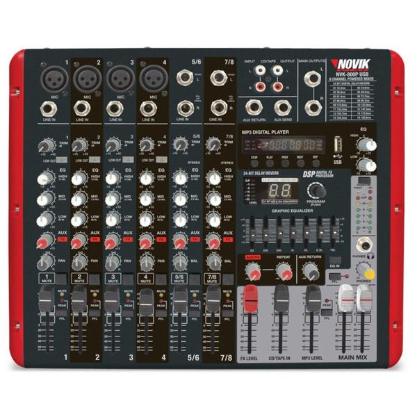 Imagem de Mesa Mixer Amplificado 8 Canais NVK 800P BT Novik Neo