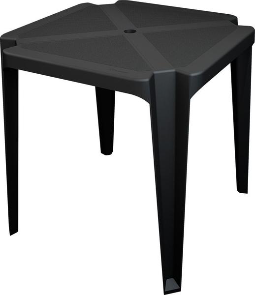 Imagem de Mesa Monobloco Plastica Preto Quadrada Empilhavel 70cm JR plastico