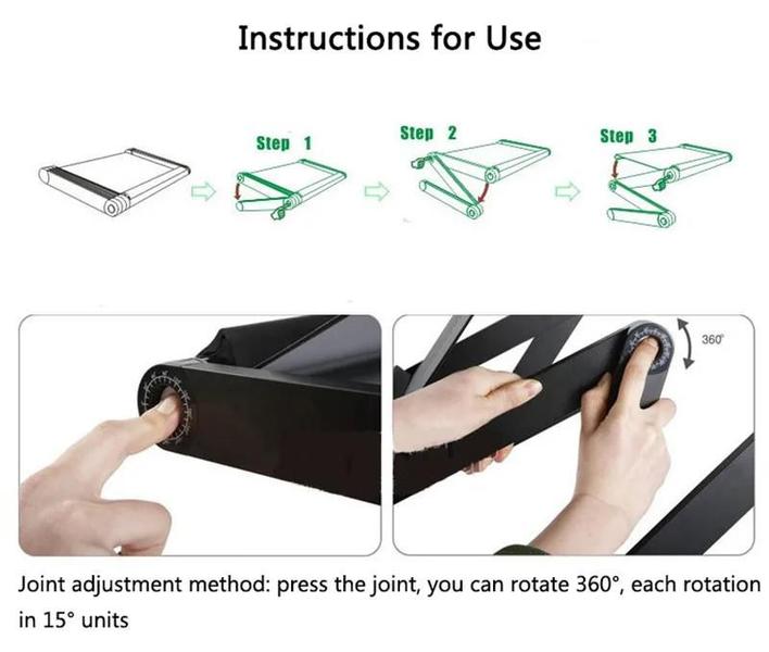 Imagem de Mesa Multifuncional Em Alumínio P/ Notebook Suporte Cama