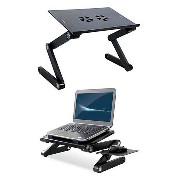 Imagem de Mesa Multifuncional Para Notebook Dobravel Com Cooler Preta