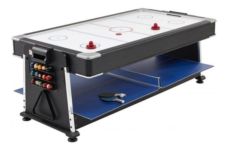 Imagem de Mesa Multijogos 4 em 1 Ping Pong Bilhar e Air Hockey Ahead Sports Preto