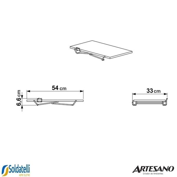 Imagem de Mesa multiuso tube para notebook madeira vermont  base em aço preto fosco 54cm - artesano