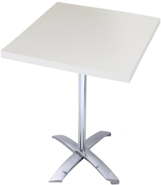 Imagem de Mesa Nevada 80 cm Tampo Branco Quadrado Base Aluminio - 39299