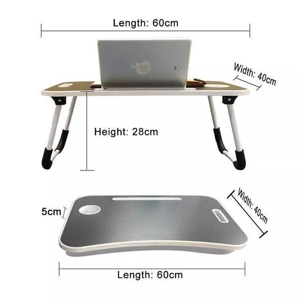 Imagem de Mesa Notebook Dobrável E Portátil Para Cama Sofá Cor Madeira