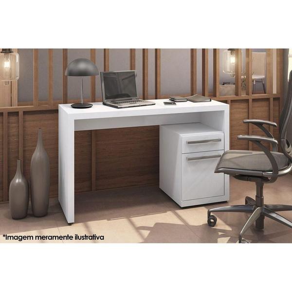 Imagem de Mesa Notebook Escritório S970 c/ 1 Porta e 1 Gaveta Polipropileno Branco - Kappesberg