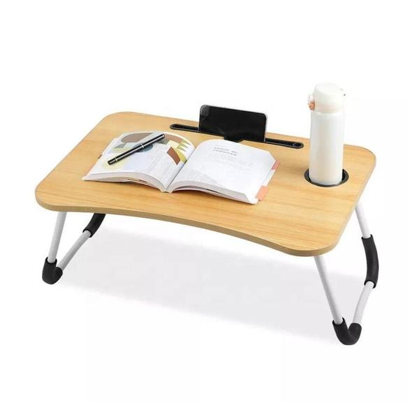 Imagem de Mesa notebook multiuso dobravel home office bandeja sofa cama suporte porta copo