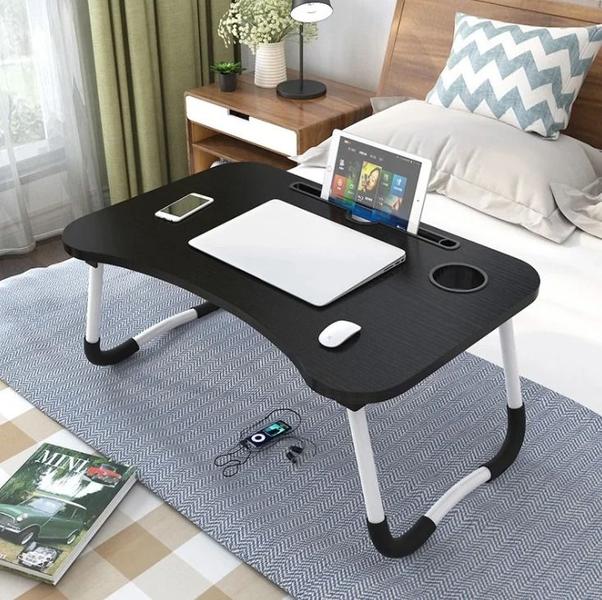 Imagem de Mesa Notebook Portátil Dobrável Laptop Tablet Celular Porta Copos Home Office