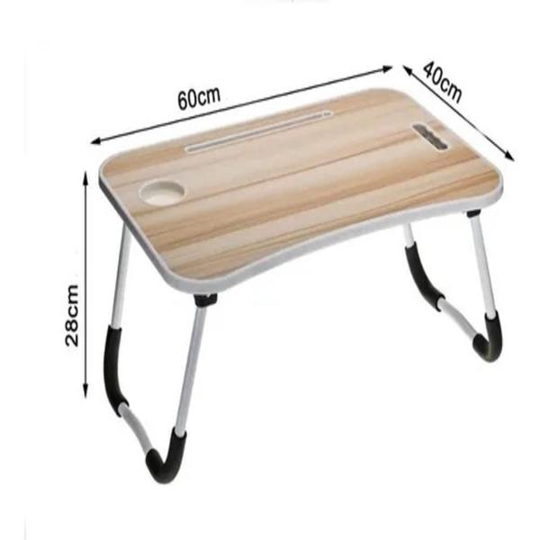 Imagem de Mesa notebook suporte porta copo home office bandeja sofa cama multiuso dobravel  preto