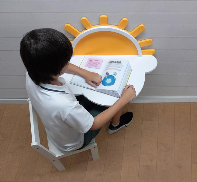 Imagem de Mesa Nuvem 1 Cadeira Infantil Sol Branco