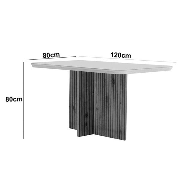 Imagem de Mesa Olímpia 120cm Em Mdf E 4 Cadeiras Athenas Moderna