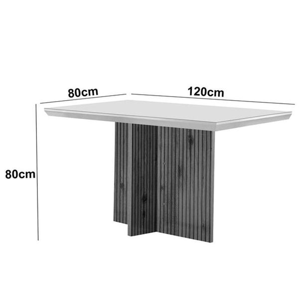 Imagem de Mesa Olímpia 120cm Mdf Canto Reto Com 4 Cadeiras Carol