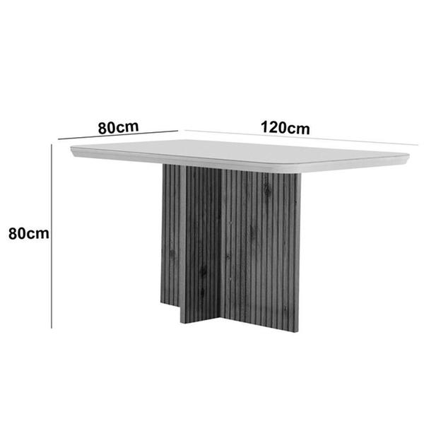 Imagem de Mesa Olímpia 120cm Mdf Vidro Canto Copo Com 4 Cadeiras