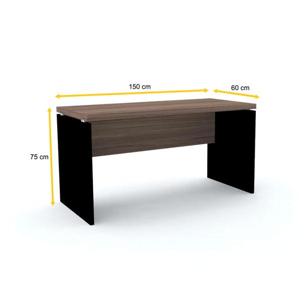 Imagem de Mesa p/ escritório 150x60 pandin pe40 - walnut