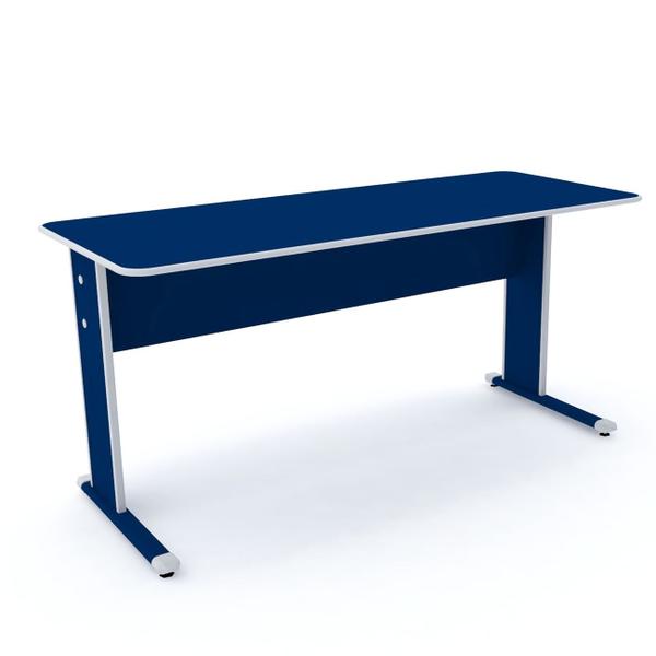 Imagem de Mesa p/ escritório 152x61 pandin maxxi - azul/cinza