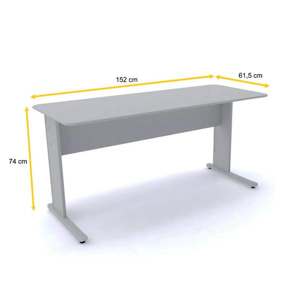 Imagem de Mesa p/ escritório 152x61 pandin maxxi - cinza