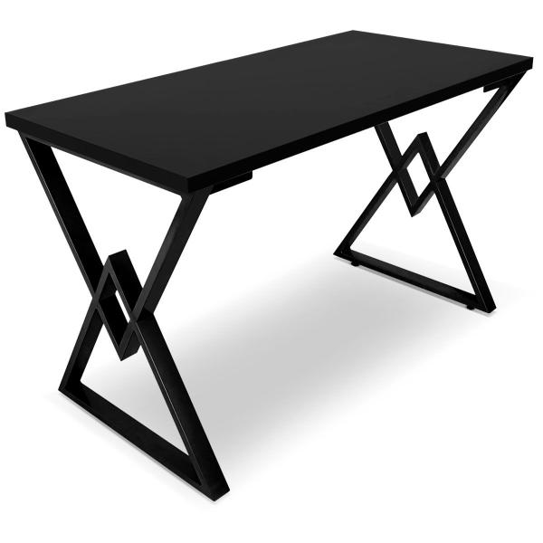 Imagem de Mesa P/ Escritório Jantar Gamer Ouro 1,20x0,60 Em Aço Tampo Em Madeira 