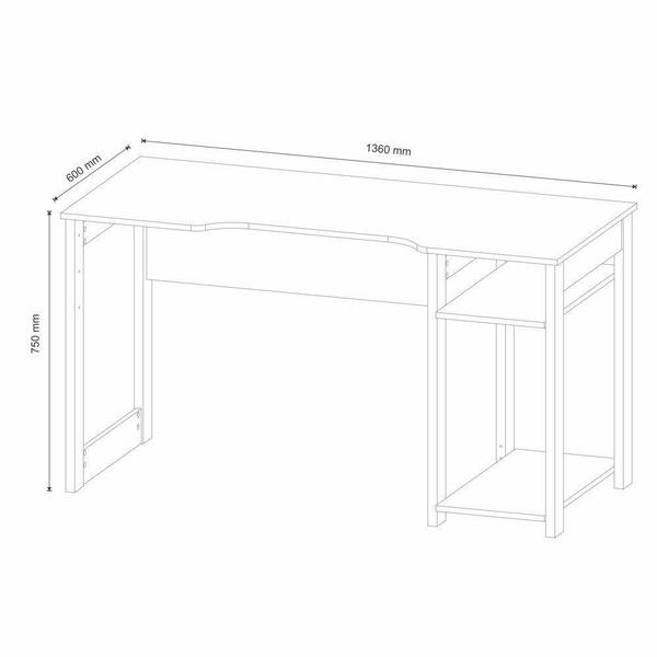 Imagem de Mesa para Computador Gamer 1,36m com Suporte para Monitores ME4152 Tecno Mobili