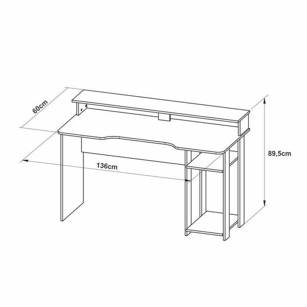 Imagem de Mesa para Computador Gamer 1,36m ME4153 Tecno Mobili