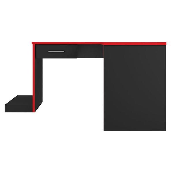 Imagem de Mesa para Computador Gamer Ambiente DRX 9000 com Extensora Preto Trama Vermelho - Móveis Leão