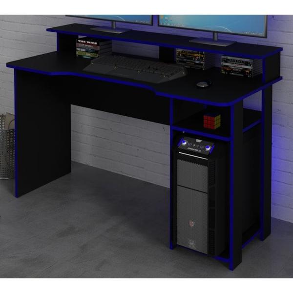 Imagem de Mesa Para Computador Gamer ME4153 Preto Azul Tecno Mobili