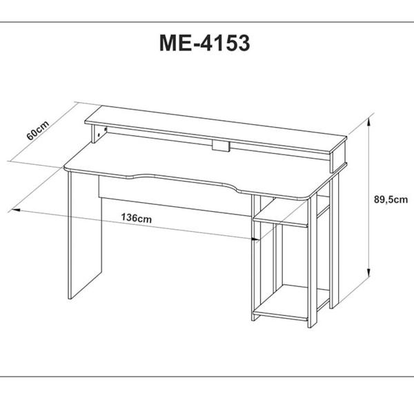 Imagem de Mesa Para Computador Gamer ME4153 Preto Azul Tecno Mobili