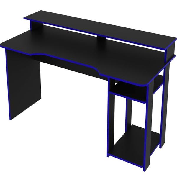 Imagem de Mesa Para Computador Gamer ME4153 Preto Azul Tecno Mobili