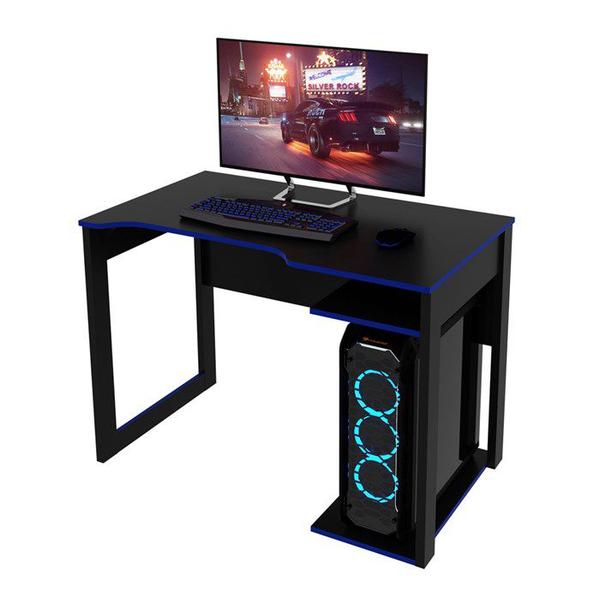 Imagem de Mesa Para Computador Gamer ME4161 Preto Azul Tecno Mobili