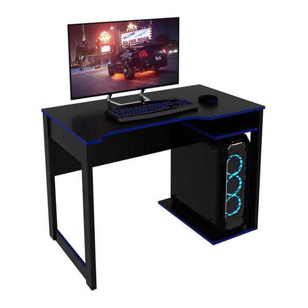 Imagem de Mesa Para Computador Gamer ME4161 Preto Azul Tecno Mobili