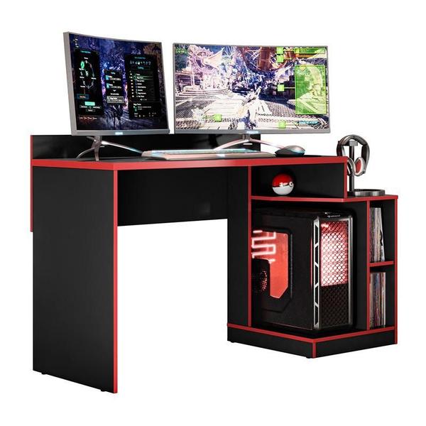 Imagem de Mesa para Computador Gamer Play Preto/Vermelho - PR Móveis