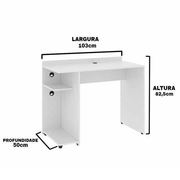 Imagem de Mesa para Computador Gamer RTX 9409 - Off White com Canela - RPM Móveis