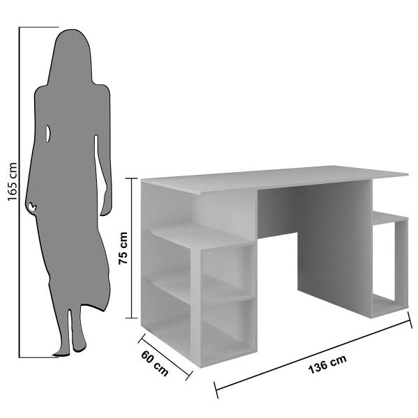 Imagem de Mesa Para Computador Gamer Somália - Branco Casa Mobilia