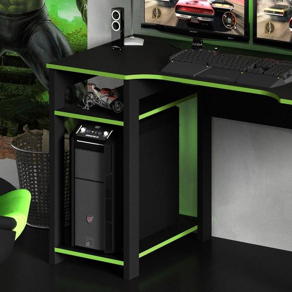 Imagem de Mesa Para Computador Notebook Gamer ME4152 Preto/Verde - Tecno Mobili