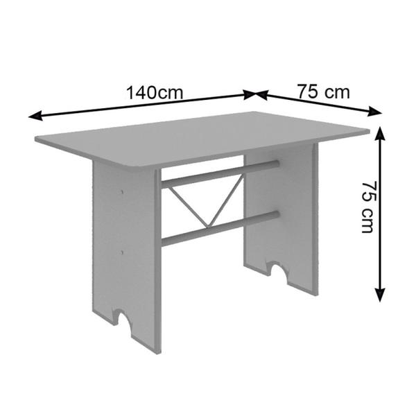 Imagem de Mesa para Cozinha 140x75cm Tampo Ardósia Soma Móveis