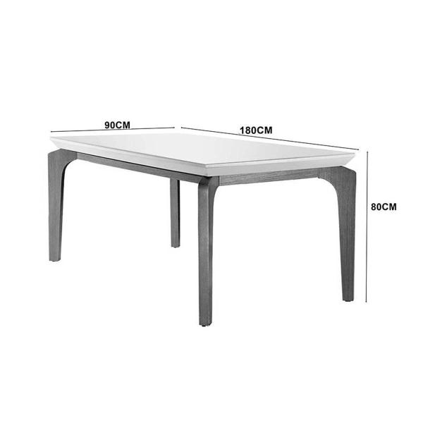 Imagem de Mesa para Cozinha Londrina + Tampo Madeirado Reto 180x90cm Imbuia - Rufato