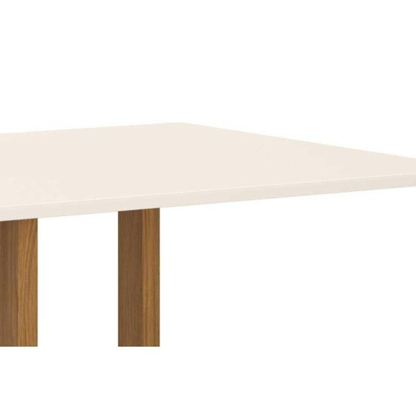 Imagem de Mesa para Cozinha Natalí SC72 + Tampo Madeirado Reto 160x90cm Nature/Off White - Henn