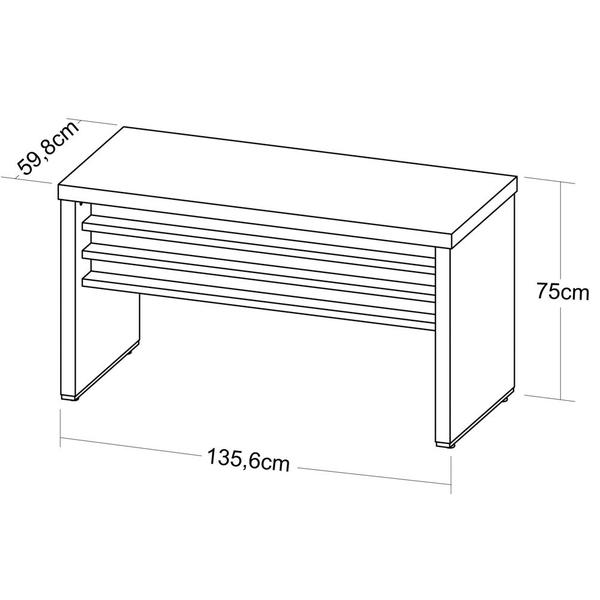 Imagem de Mesa para Escritório 135cm Tamburato A06 Marrom/Preto - Mpozenato