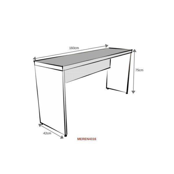 Imagem de Mesa para Escritório 160cmx42cm 40mm com Caixa de Tomada Bramov Móveis