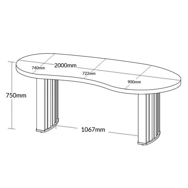 Imagem de Mesa Para Escritório 200cm Curvas Orgânicas Tampo Tamburato Diretor