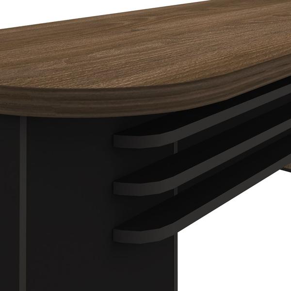 Imagem de Mesa para Escritório 4 Gavetas Lado Direito 180cm Tamburato Executiva A06 Marrom/Preto - Mpozenato