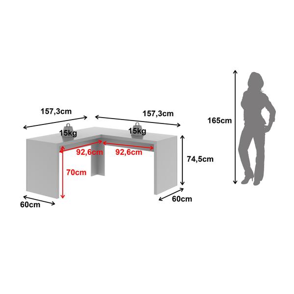 Imagem de Mesa para Escritório Angular em L 157,3x157,3cm ME4116