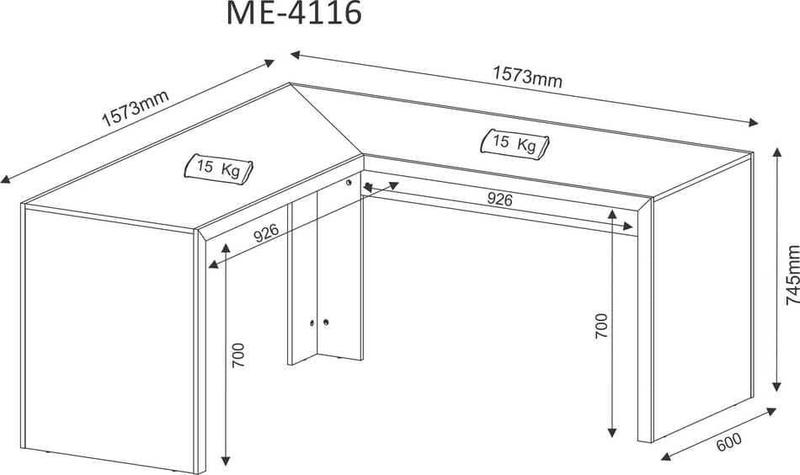 Imagem de Mesa para Escritório Angular ME4116 Branco Tecnomobili