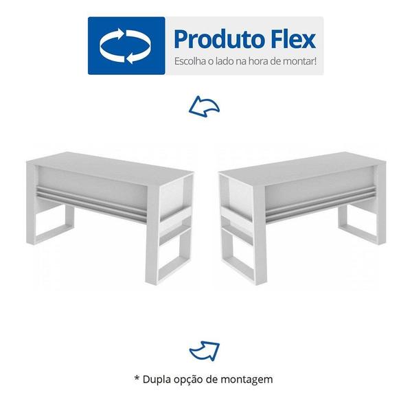 Imagem de Mesa para Escritório com Porta Revistas - Branco