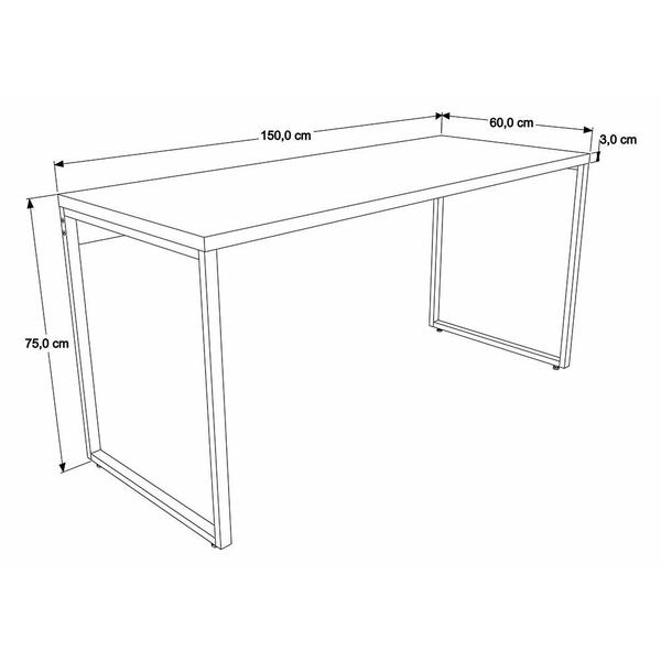 Imagem de Mesa para Escritório Diretor Estilo Industrial 1,50m Kuadra