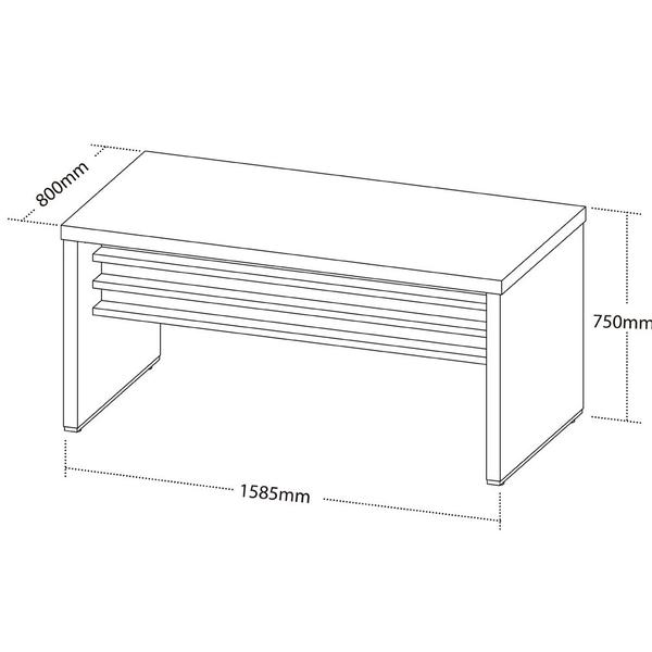 Imagem de Mesa Para Escritório E Home Office Atria Executiva 158 Cm A02 Carvalho Branco - Lyam Decor