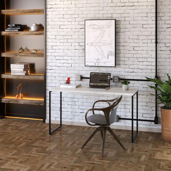 Imagem de Mesa Para Escritório e Home Office Industrial Aspen 135 cm C01 Snow - Lyam Decor