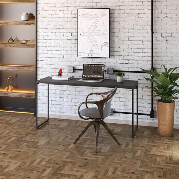 Imagem de Mesa Para Escritório e Home Office Industrial Aspen 150 cm C01 Onix - Lyam Decor