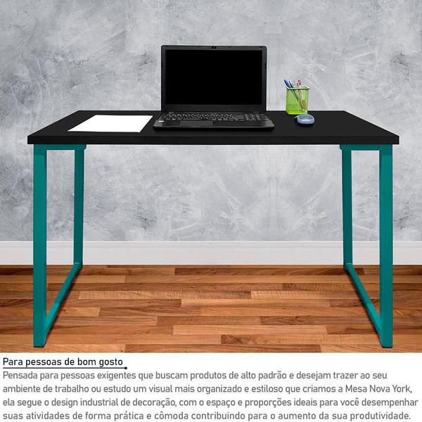 Imagem de Mesa para Escritório Escrivaninha Nova York Estilo Industrial Mdf 120cm Verde e Preto