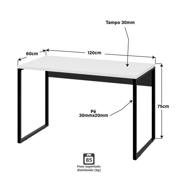 Imagem de Mesa Para Escritório Estilo Industrial 1,20m 